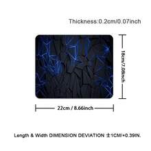 1 st kreativitet snygg geometrisk design förlängd spelmusmatta, stor spelmus vattentät med sydda kanter, halkfri skrivbordsmatta för hem och kontor, abstrakt målning - Svart och blått - Visa 14