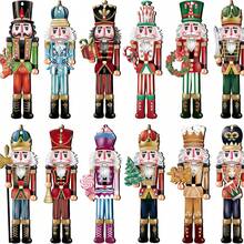 12pcs Christmas Nutcracker Wooden Ornaments Set For Christmas Tree Hanging Wooden Crafts Holiday Decorations Christmas Party Supplies,Christmas Decorations Home,Christmas Gifts,Christmas Table Decorations Winter Room Decor Christmas Decorations Home Christmas Gifts Christmas Decor