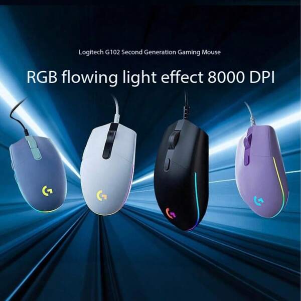 Logitech Logitech G102 Gen2 Wired Gaming Mouse, RGB Lighting Effects, Lightweight, 8000 DPI Gaming-Grade Sensor
