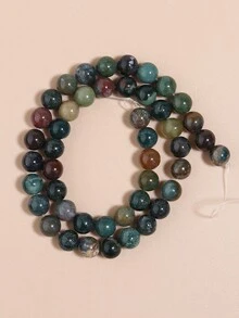 Cuentas de piedras naturales, cuentas sueltas de obsidiana, jade birmano, ojo de tigre, redondas y lisas, piedras preciosas de curación de energía para hacer joyas, pulseras y collares DIY
