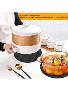 2pcs Heat Resistant Placemats, Non-Slip Silicone Trivet Mats For Hot Pots, Pans, Dishes, Suitable For Kitchen, Dining Table, Multipurpose Coasters