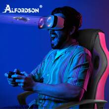 ALFORDSON Racing Desk Chair, Ergonomic Height-Adjustable & Padded 150 Kg Load Capacity Office Chair, Swivel PC Gaming Chair For Home Office, PU Leather And Fabric, Orange - Purple - View 10