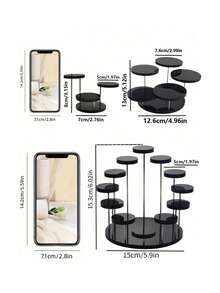 1pc Acrylic Transparent Tiered 4/7/12 Slots Display Stand, Suitable For Figurines, Blind Boxes, Desserts, Cakes