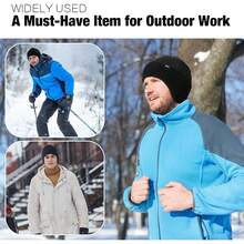 ¡RecomendadoWmcaps - Gorro de invierno con forro polar con orejeras para hombres y mujeres, gorras térmicas cálidas para exteriores¡Top de Temporada - Azul acero - Ver 6
