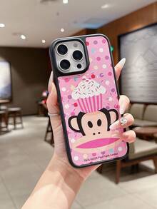 粉色官方授权 Paul Frank 纹理手机壳，全方位防震摄像头保护，适用于 13/14/15/16 Pro Max - 彩色 - 查看 2