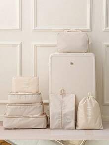 7/1 Piece Women's And Men's Universal Travel Storage Bag, Large Capacity Storage Bag, Multi-Functional Portable Storage Bag, Multiple Sizes, Large Capacity, Multi-Function, Portable Handbag, Clothing Storage Bag - Navy Blue - View 4