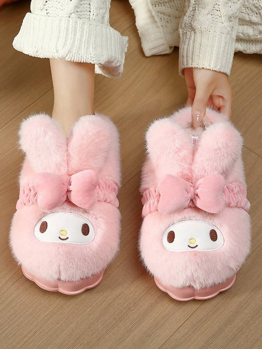 Dép bông hợp tác Sanrio 2025 | Giày đi trong nhà mũi tròn, chống trượt và ấm áp cho mùa thu/đông | Hello Kitty, My Melody, Kuromi | Phong cách thịnh hành, Dép Hello Kitty, Dép đi trong nhà nữ, Dép mùa đông nữ, Dép nữ - Giai điệu - Xem 1