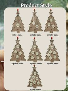 LICVIC Custom Christmas Decorations, Personalized Christmas Tree Decorations, Customized 1-7 Names Ornaments, Customizable Christmas Decor, Diy Ornaments, Christmas, Living Room Decor, Outdoor, Garden, Double-Layer Wooden Pendant, Christmas Crafts, Room Decor, Mom, Dad, Family,Elegant Living,Artful Living - Style a - View 2