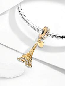 1 件时尚心连心串珠饰品，适合手链 DIY 女士珠宝 - 金色 - 查看 4