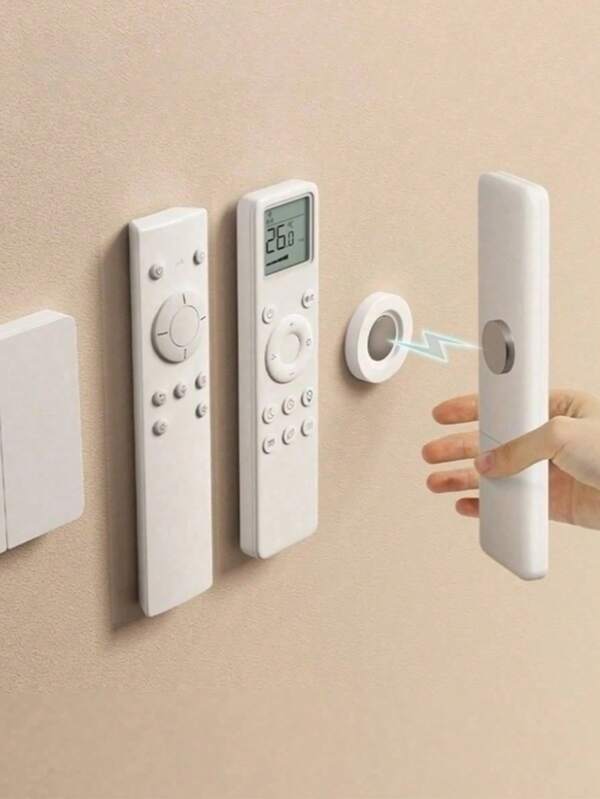 5 piezas/10 piezas Soporte para control remoto, montaje magnético invisible en pared apto para diversos controles remotos de electrodomésticos, almacenamiento insertable, decoración colgante sin marco, fácil instalación