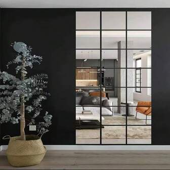 1 Set/4pcs/8pcs Fashionable Acrylic Mirror Decorative Pieces For Indoor Decor, Freely Combinable