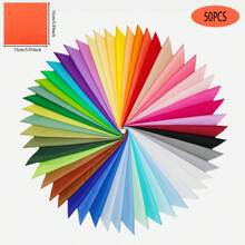 50pcs Solid Color Pre-Cut Fabric Squares, Colorful Series DIY Patchwork Cloth Set, Suitable For DIY Sewing, Dolls Cloth And Clothing Crafts - Multicolor - View 14