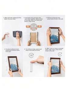 12 piezas de ganchos para colgar cuadros, instalación sin daños con pegatinas mágicas de doble cara, sin necesidad de perforar, colgadores de cuadros con ganchos de pared extraíbles, adecuados para marcos y obras de arte, convenientes para quitar e instalar, aplicables para controles remotos, marcos, enchufes, etc.