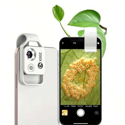 The Mobile Phone Lens Magnifying Microscope With 200X Functionality Is Suitable For Both Apple And Android Phones, Making It A Portable Lens For Luxury Bags And Anti-Counterfeiting Verification.