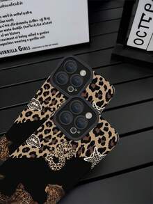 1pc Fashionable Leopard Print S Letter & Leopard Mouth Lip Element Classic Anti-Drop Soft TPU Phone Case Compatible With Apple And - متعدد الألوان - مشاهدة 5