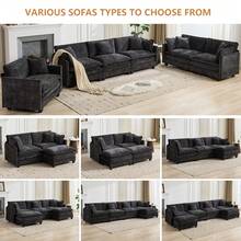Aoowow Modular Sectional 2 Seater Cloud Sofa Couch For Living Room,78" Loveseat Couch With Deep Seat,Modern Chenille 2 Seat Sofas,Fluffy Small Couches For Bedroom,Small Spaces,Black - 黑色 - 查看 10