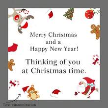 Custom Cardboard, Custom Postcards, Custom Christmas Cards, Custom Greeting Cards, Custom Gift Box Labels, Custom Tags, Custom Wine Labels, Custom Gift Tags, Custom Item Classification Labels, Custom Gift Tags, Party, Birthday, Gathering, Back To School, Independence Day, Beach Party - Christmas Card Paper - View 17