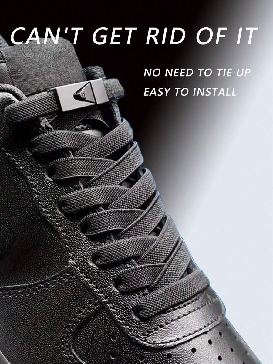 QKC 1 Paar Schnürsenkel, einfach zu verwenden mit Metallschnalle, geeignet für verschiedene Schuhe, keine erneute Bindung der Schnürsenkel nötig