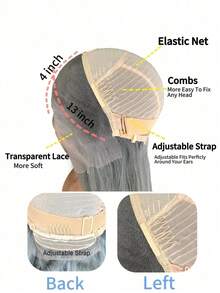 灰色直发真人发假发，13x4蕾丝前假发，预先拔毛，带婴儿发，150%密度，透明蕾丝前假发，适合女性，适用于各种场合，包括音乐节、派对、角色扮演、节日和所有季节。