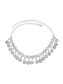 1 Peça Faixa de Cabeça com Borla de Moeda Vintage, Acessório de Cabelo Estilo Retro do Oriente Médio Cazaque