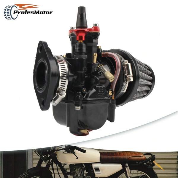 Carburador de 28-30 mm para motocicleta con múltiple de admisión y filtro de aire para Mikuni PWK 28 30 Carburador con surtidor de potencia, accesorios de modificación para motocicleta y ATV todo terreno