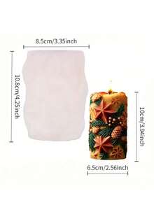 圣诞柱形香薰蜡烛硅胶模具，雪人蜡烛模具，适用于香薰蜡烛、家居装饰石膏饰品和节日礼物手工蜡制品圣诞装饰品房间装饰、圣诞礼物