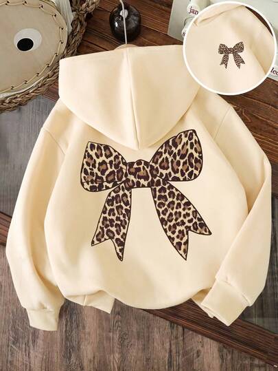 Young Girls' Cartoon Pattern Warm Sweatshirt