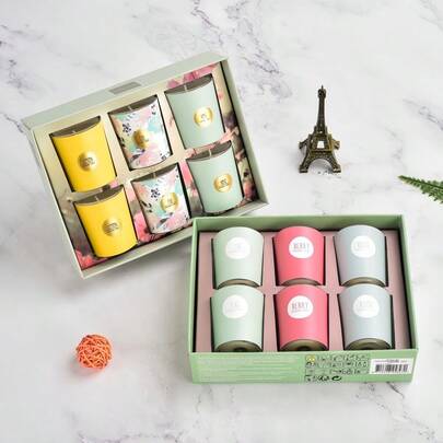2pcs/6pcs Set And Single Scented Candle Gift Box, Smokeless Scented Candles. Romantic Fragrance Gift Box As A Souvenir, Suitable For Weddings, Christmas, Keepsakes, Gifts For Girlfriends, Women, Valentine's Day, Friends, Business Occasions, Birthdays, Bedroom, Parties, Living Room Decoration, And Other Scenes. Exquisite Gift Candles With Beautiful Packaging.