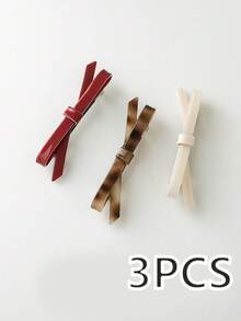 6个/3个/1个女士醋酸纤维蝴蝶结简约时尚春季发夹，适合日常休闲场合，或作为礼物送给女友、朋友和家人，情人节礼物，发饰