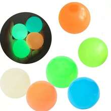 1/3/5pcs Glow In The Dark Ceiling Balls , Ball Glowing Ball Sticky Wall Balls Bulk Sticky Glow Balls For Birthday And Graduation Gifts - Multicolor - View 3