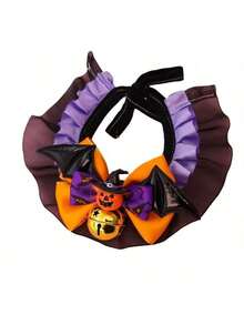 Halloween Pet Collar Kitten/Dog Bib Accessory Lace Pumpkin Bat Wings Pet Collar With Bowknot - Multicolor - View 7