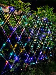 1 件户外太阳能灯管 - 300/200/100/50 LED，带太阳能电池板的灯管，8 种模式，IPX4 户外灯串，适用于泳池、婚礼、圣诞节、庭院、路径装饰、婚礼、圣诞节、万圣节、节日装饰和氛围照明花园装饰，LED 仙女灯，适合 DIY 装饰，非常适合庭院、花园、露台、栅栏、树木、蹦床、婚礼、生日派对、圣诞装饰，满足 11 个节日需求灯串 - 彩色光 - 查看 6
