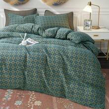 Vclife Modern Luxury Solid Color Duvet Cover Full For Girls Women And Jersey Knit Cotton Duvet Cover Queen Soft Grapefruit Bedding Set Queen , Ultra Soft, 4 Corner Ties With Two Pillowcases, No Comforter - 被套三件套-雛菊新綠 - 查看 4