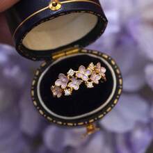 1pc Dopamine Color Diamond Flower Ring For Women, Suitable For Daily And Vacation Wear In Summer - Dopamine Colored Gem Ring - View 5