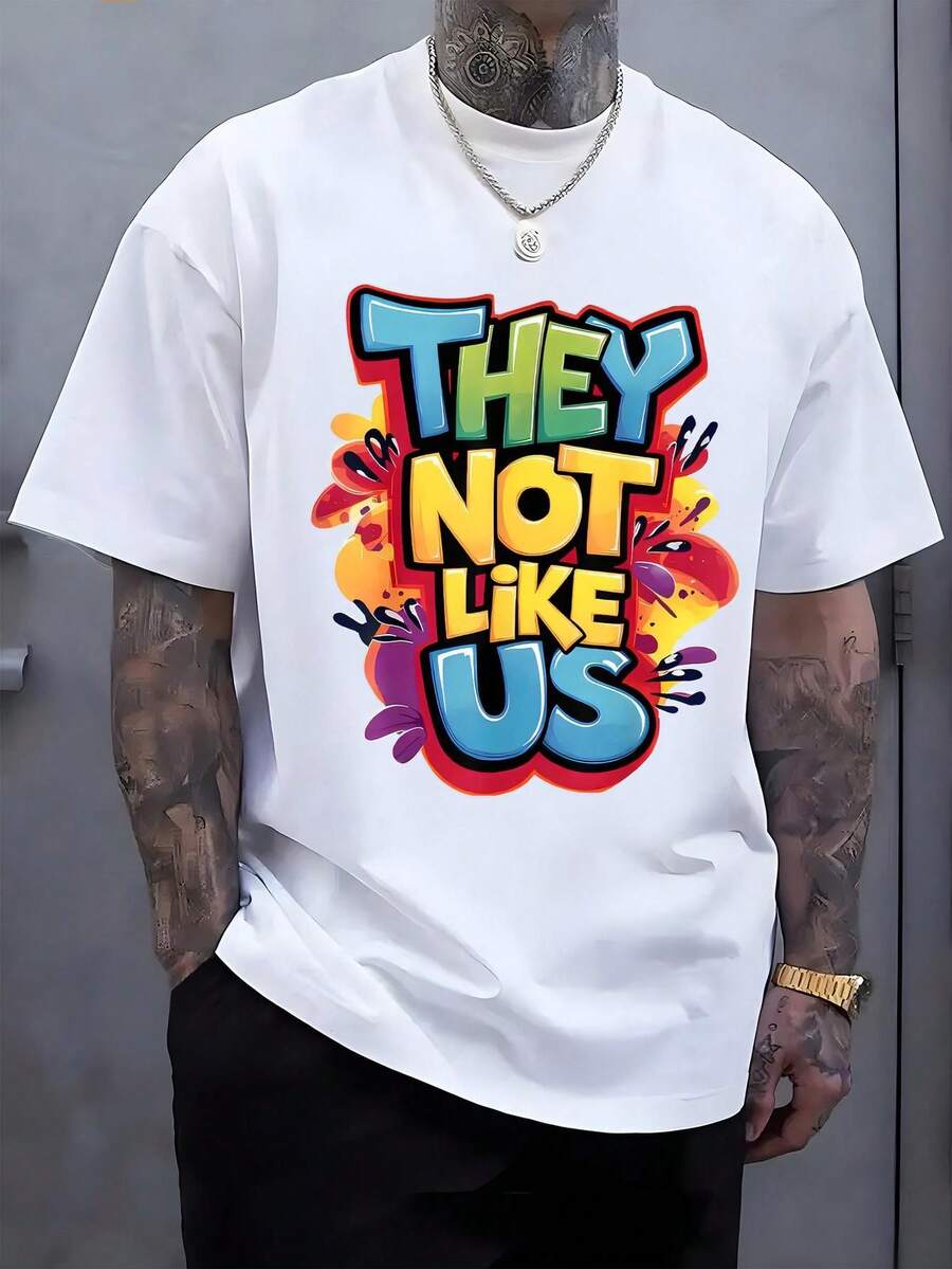 1 camiseta gráfica con estampado digital para mujer Colorido, gráfico, texto, vibrante Camiseta casual de cuello redondo y manga corta. Camiseta de algodón ligera para las cuatro estaciones, lavable a máquina, no lavar en seco. - Blanco - Ver 1