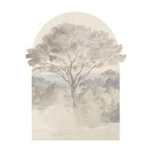 Bohemian Style Wall Stickers Made Of PVC, Self-Adhesive, Geometric Wall Stickers With Forest Plants And Flowers, Suitable For DIY Home Decoration Of Walls, Desks, Doors, Kitchens And Bathrooms - 米色 - 查看 5