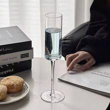 2/6 件欧式优雅高脚酒杯，高端果酒、鸡尾酒、红酒、香槟酒杯 - 透明 - 查看 7