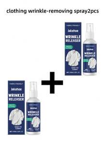 2 piezas Jakehoe Spray anti-arrugas para ropa, rápido y suave sin planchar, adecuado para varios tejidos, esencial para viajes de negocios y viajes