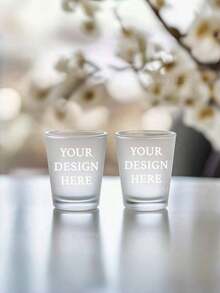 Pair Of Frosted Shot Glass Mockup Blank Shot Glasses Minimalist Drinkware Mockup Barware Product Photography Custom Shot Glass Template JPEG,Brunch-Ready