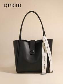 New Large Capacity Minimalist Commuter Tote Bag, Soft Leather Versatile Casual Shoulder Bag For Women, Suitable For Work, Commute, Date, Shopping, Leisure, Vacation, Beach, Music Festival, Party, Wedding, School, Thanksgiving, Halloween Gift