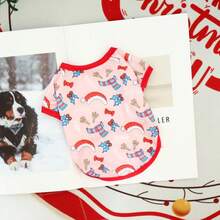 Christmas Style Breathable Vest Sweatshirt Pet Clothing For Dogs, Spring/Summer