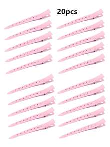 Juego de pinzas de metal para seccionar el cabello, pinzas de rizo para mujeres, pinzas de pico de pato para el cabello, pinzas de cocodrilo, pinzas de metal para el cabello - Rosa - Ver 16
