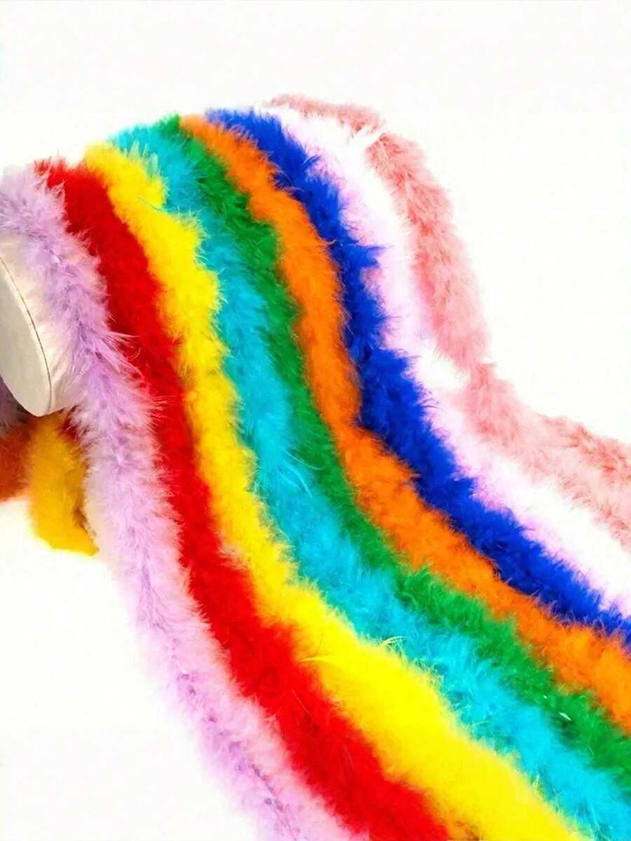 1 Stück bunte künstliche Fellboa 2m Plüschboa für Frauen zum Tanzen, Hochzeit, Party, Halloween, Bühnendekor, Feiertagsparty Kopfschmuck Accessoires, Schal Dekoration, geeignet für Geburtstag, Halloween, Weihnachten, Pferderennen, Teezeremonie, Silvester, Konzert und Heimdekoration, Tanzhochzeit, Bühnenauftritt, Karnevalskostüm und Accessoires, Partyzubehör, ideale Wahl als Geschenk - Verschiedenfarbig - Übersicht 1