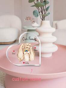 1pc Personalized Acrylic Family Member Hand Ornaments - Custom 3-6 Names Keepsakes, Desk Decorative Sign For Living Room, Bedroom And Office - Gift For Mom & Dad - Ideal Gift For Family On Mother'S Day, Father'S Day, Birthdays And Anniversary,Christmas Gifts, New Year Gifts.