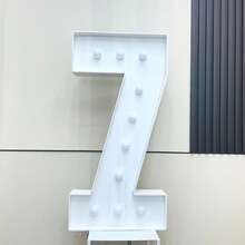 1Pc 3FT/91.5cm/36inch Light Up Digital Marquee Frame KT Board Number 0-9 Plug-In KT Board With Bracket LED Party Decorative Light For Birthday Party Anniversary Decoration - White - View 18