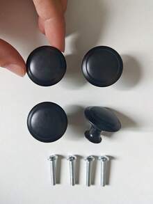 4 Peças Maçanetas e Puxadores de Móveis de Cozinha Foscos com Parafusos, Maçanetas Redondas Pretas Modernas para Cômoda, Puxadores de Gaveta, Maçanetas de Armário de Banheiro, Puxadores de Porta para Cômoda, Cozinha, Closet, Guarda-Roupa, Armário