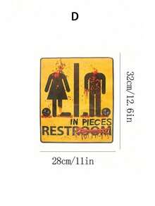 1 件万圣节恐怖血腥墙贴，自粘墙贴，适用于浴室、客厅、门廊、家居装饰，防水可移除，节日幽灵气氛装饰 - 彩色 - 查看 12