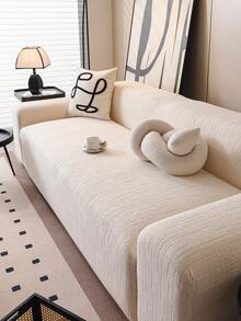 1件装易弹宽松沙发套 - 弹性全包覆，可拉伸防滑，适用于1-5座沙发，可机洗，四季皆宜，宠物友好且防污 - 米色 - 查看 4