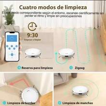 3800pa Robot Vacuum Cleaner, 4 Modes Of Use - White - View 7