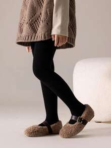 3/1 Pack Girls Tights/Leggings, Solid Color, Minimalist, Comfortable, Warm, Thermal Lined, Classic Vertical Stripe Design, Suitable For Birthday Party, Holiday Gift, Back To School, Travel, Outdoor Sports, Daily Wear, Random Color & Style